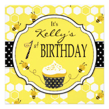 Bumble Bee Invitation Square 1