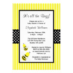 Bumble Bee Striped Dots Baby Shower Invitations