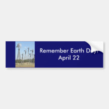 Bumper Sticker /  Remember Earth Day!   April 22