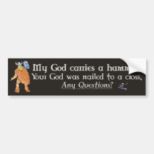 bumpersticker My God on Blk Bumper Stickers