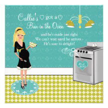 Bun In The Oven Boy Baby Shower Invitations