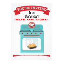 "Bun in the oven" Gender Reveal Baby Shower Invite