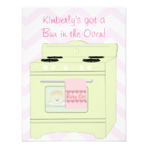 Bun in the Oven Girl Custom Announcement
