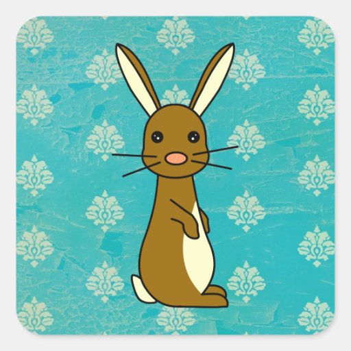 Bunbun - Cute Brown Rabbit Square Sticker