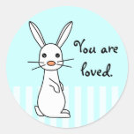Bunbun - Cute White Rabbit Round Sticker