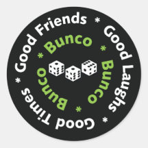 bunco good friends round stickers