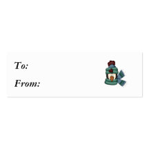 bundled up penguin head business card template