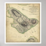 Bunker Hill War Map - 1775 Posters