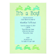 Bunny Baby Shower Invitations (Boy)