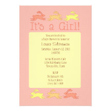 Bunny Baby Shower Invitations (Girl)