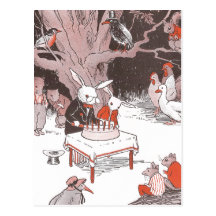 Bunny Cuts Birthday Cake Post Cards