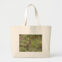 Bunny Looks Over Shoulder Tote Bags