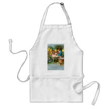 Bunny Painting Easter Eggs Apron