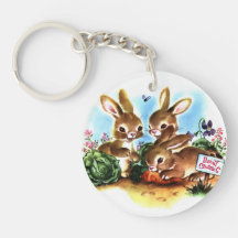 Bunny Patch Acrylic Keychain
