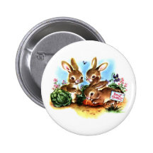 Bunny Patch Pinback Button