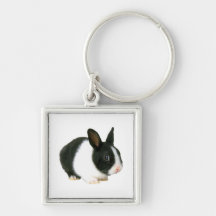 Bunny Rabbit Black & White Key Chains