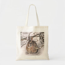 Bunny Seeking Shelter Canvas Bag