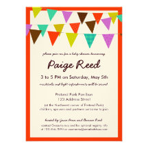 Bunting Banner Unisex Baby Shower Invite