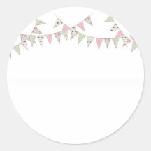 Bunting - Pink & Green Stickers
