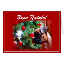 Buon Natale Boxer puppy greeting card