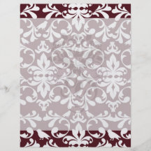 burgandy and white bird damask ornate pattern full colour flyer