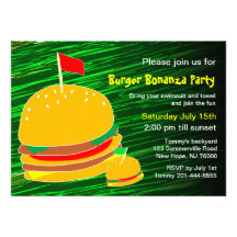 Burger Bonanza Party Invitation