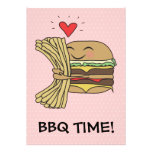 Burger Loves Fries BBQ Personalised Invitations