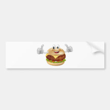 Burger Mascot Bumper Stickers
