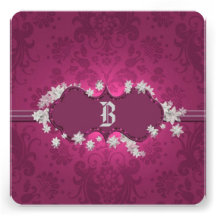 Burgundy Brocade Wedding Invitation