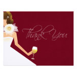 Burgundy flat wine thank you card invites