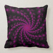 Burgundy SIlver and Mint Monogram Fractal Pillow pillows
