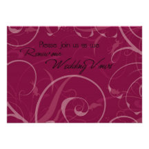 Burgundy Vow Renewal Ceremony Invitation Card