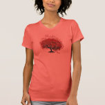 Burgundy Wine Heart Leaf Tree Wedding T-Shirts