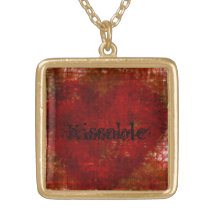 Burlap Heart Necklace (kissable)