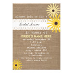Burlap & Lace Inspired Wildflowers Bridal Shower Custom Announcement