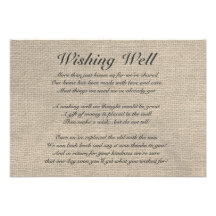 Burlap Rustic Wishing Well Card Invitation