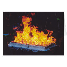 Burning Cake in New York City park Greeting Cards