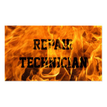 Burning Fire Repair Technician Business Card