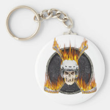 Burning Hockey Sticks Key Chains