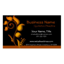 Burnt Orange Accent on Black Business Cards