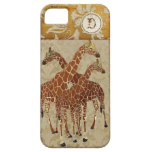 Burnt Orange Giraffes Damask  iPhone Case iPhone 5 Cases