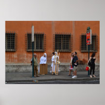 bus stop in Rome Posters