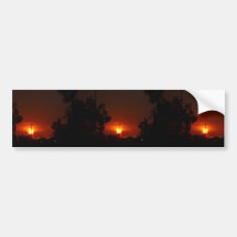 Bushfire Sunset In The Trees Bumper Stickers