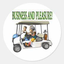 Business And Pleasure Round Stickers