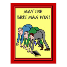 Business buddies, May the best man win Post Cards