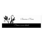Business Card Black & White Floral Skinny