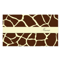Business Card, giraffe patterns