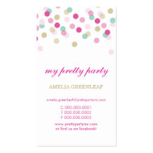 BUSINESS CARD stylish confetti pink mint gold