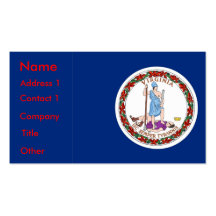 Business Card with Flag of Virginia U.S.A.