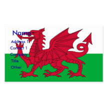 Business Card with Flag of Wales